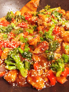 Honey Sesame Chicken with Vegetables